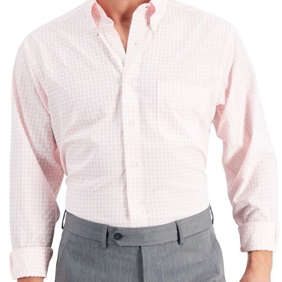 Club Room Men's Regular Fit Traveler Dress Shirt, Created for Macy's  Size 17.5 - Picture 1 of 3